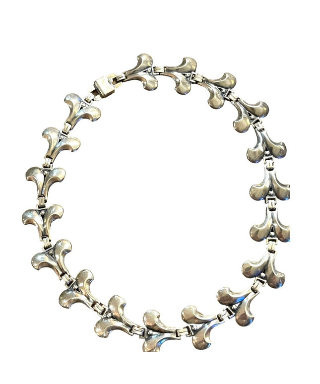 Vintage sterling silver 925 EUROPEAN 1940s 925 fancy link necklace
