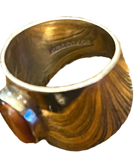 Vintage Sterling silver Mexico 925 unique jasper stone Ring