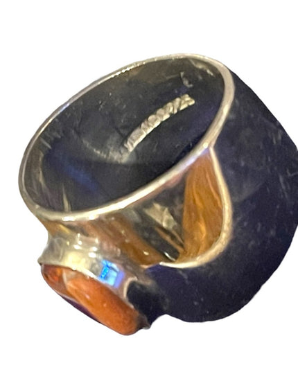 Vintage Sterling silver Mexico 925 unique jasper stone Ring
