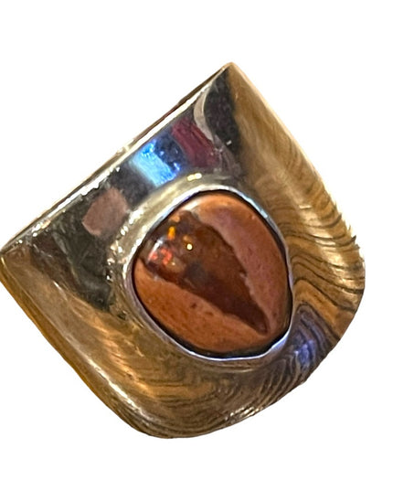 Vintage Sterling silver Mexico 925 unique jasper stone Ring