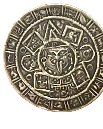 Vtg 1940s JE Taxco Mexico Sterling Silver Aztec Calendar Screw Back Earrings