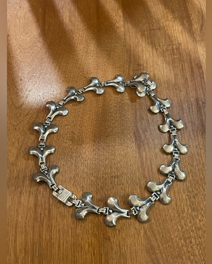 Vintage sterling silver 925 EUROPEAN 1940s 925 fancy link necklace