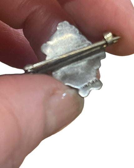 Stunning antique Art Nouveau Victorian lady bar brooch sterling silver handmade