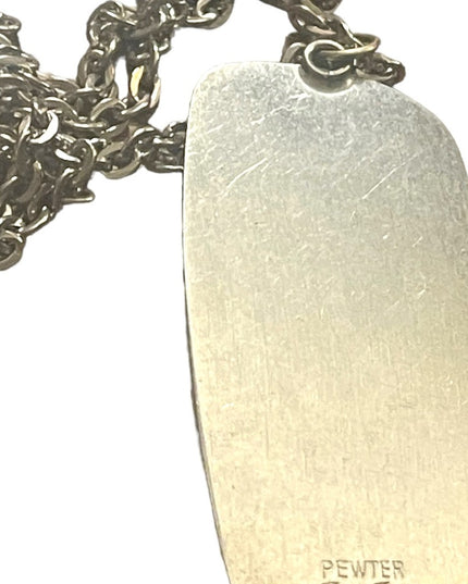 VTG Mid Century Jorgen Jensen Denmark pewter 187 Nordic Ship pendant necklace