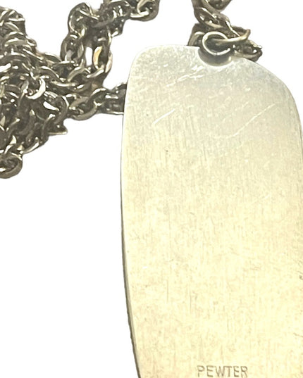VTG Mid Century Jorgen Jensen Denmark pewter 187 Nordic Ship pendant necklace