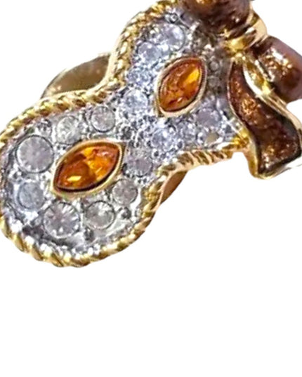 Retired Gold plt Swarovski Genuine (swan) Mardi gras Carnival pin tie tac