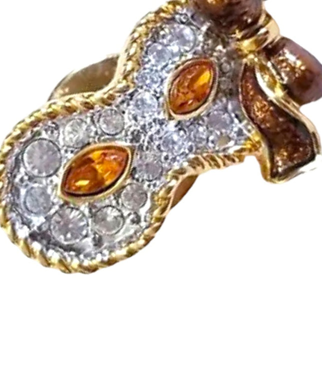 Retired Gold plt Swarovski Genuine (swan) Mardi gras Carnival pin tie tac