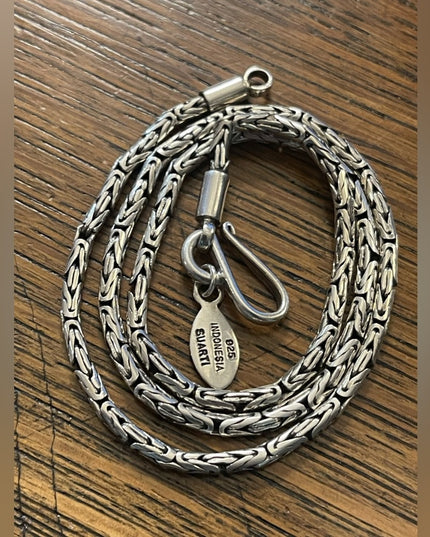 Sterling Silver Suarti Byzantine Balenisian Design Chain Necklace Hook Clasp
