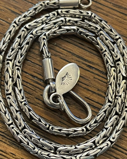 Sterling Silver Suarti Byzantine Balenisian Design Chain Necklace Hook Clasp