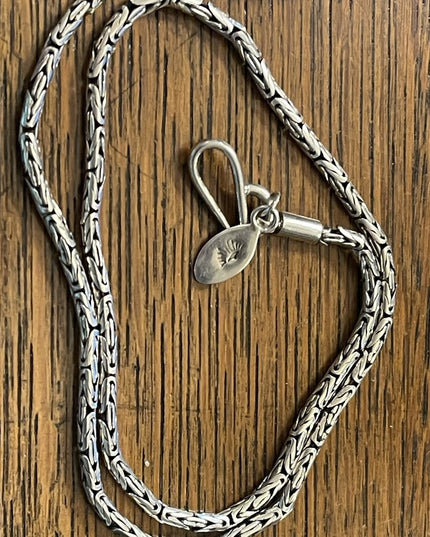 Sterling Silver Suarti Byzantine Balenisian Design Chain Necklace Hook Clasp
