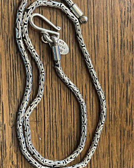Sterling Silver Suarti Byzantine Balenisian Design Chain Necklace Hook Clasp
