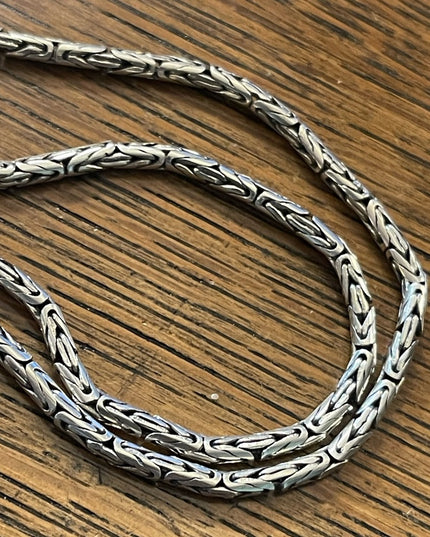 Sterling Silver Suarti Byzantine Balenisian Design Chain Necklace Hook Clasp