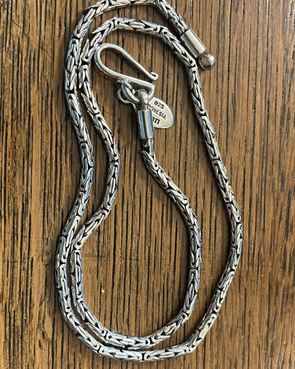 Sterling Silver Suarti Byzantine Balenisian Design Chain Necklace Hook Clasp