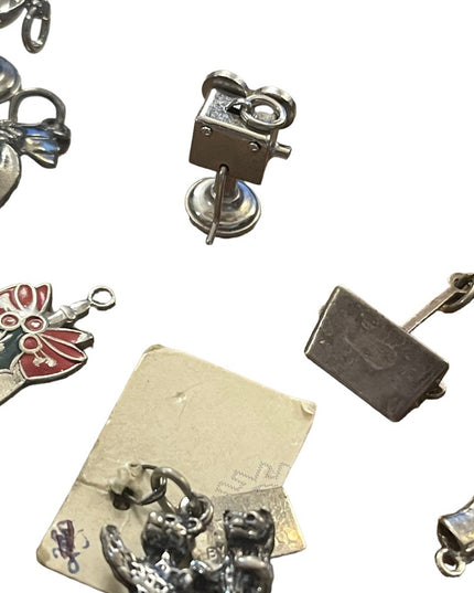 Lot of 8 vintage sterling silver bracelet charms 925