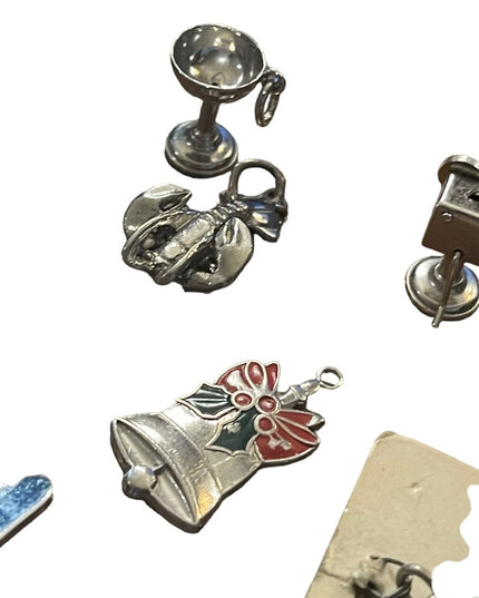 Lot of 8 vintage sterling silver bracelet charms 925