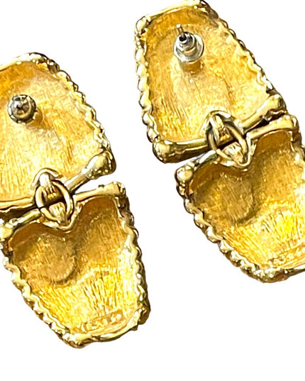 Vintage 1980s Authentic Swarovski SAL Gold plt earrings