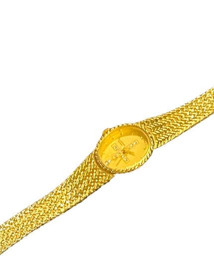 Lovely vintage Sarah Coventry rhinestone cross fave gold finish fancy watch