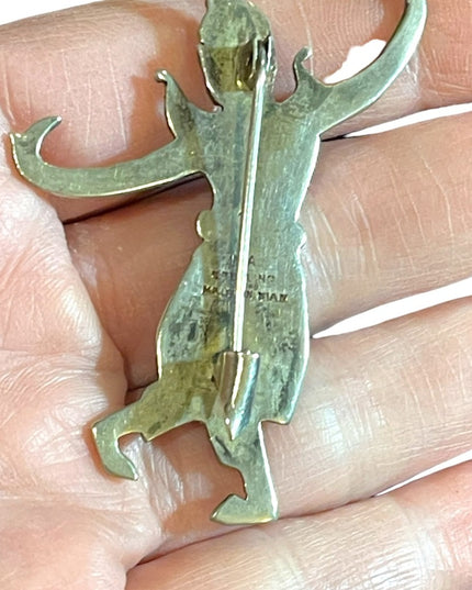 Vintage Siam sterling Silver Brooch Pin Thai Dancer Signed 1940’s Thailand 925