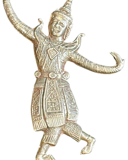 Vintage Siam sterling Silver Brooch Pin Thai Dancer Signed 1940’s Thailand 925