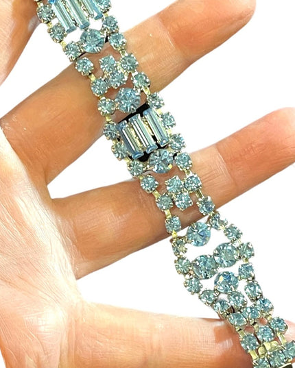Vintage High Quality Fancy sky topaz blue crystal bracelet