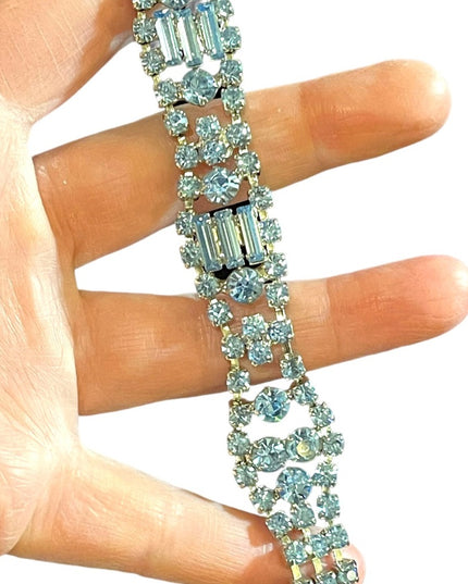 Vintage High Quality Fancy sky topaz blue crystal bracelet