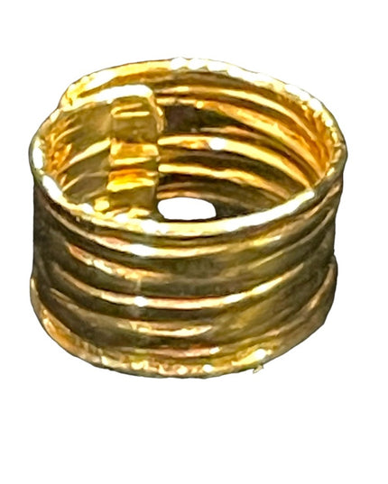 Sterling silver 925 Italy MJ fancy gold plt cigar band ring