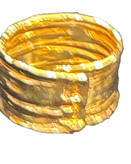 Sterling silver 925 Italy MJ fancy gold plt cigar band ring