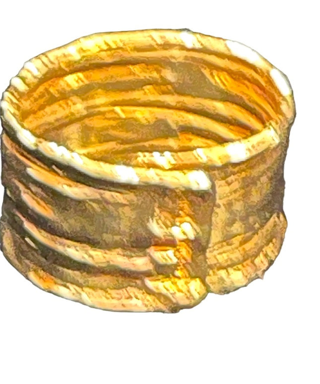 Sterling silver 925 Italy MJ fancy gold plt cigar band ring