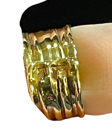 Sterling silver 925 Italy MJ fancy gold plt cigar band ring