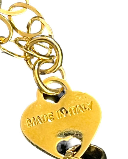 Italy Italian Le Amiche Girl shopping figural Gold plated necklace crystals
