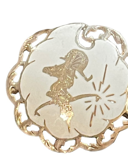 Vintage 1930s Siam Sterling 925 White enameled Demi Parure Bracelet brooch ear