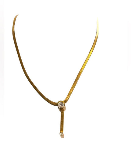 Vintage FAC Fifth Ave Collection hold finish crystal fancy necklace