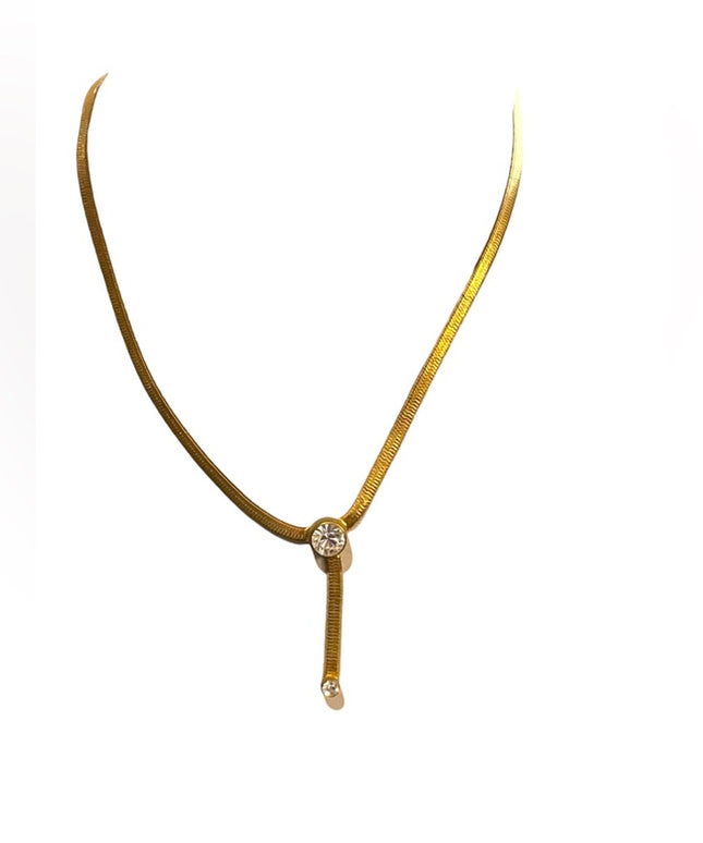 Vintage FAC Fifth Ave Collection hold finish crystal fancy necklace