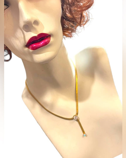 Vintage FAC Fifth Ave Collection hold finish crystal fancy necklace