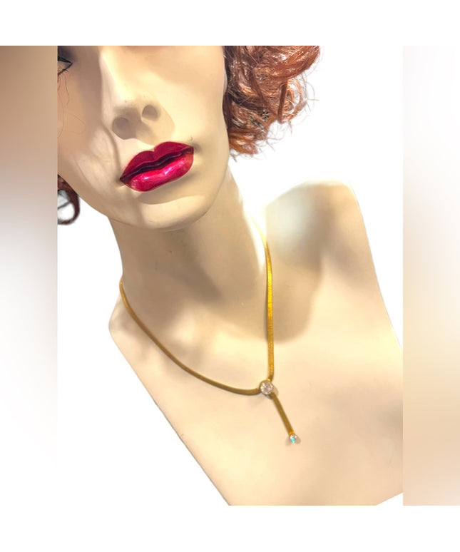 Vintage FAC Fifth Ave Collection hold finish crystal fancy necklace