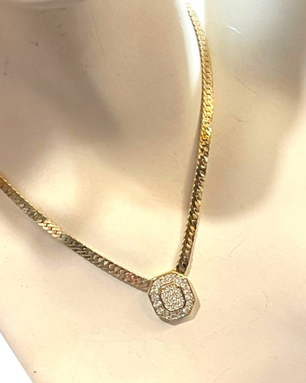 Vintage 1980s stunning gold finish Dorlan fancy crystal necklace