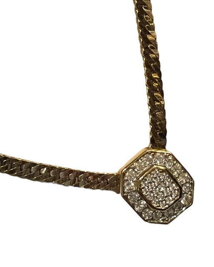Vintage 1980s stunning gold finish Dorlan fancy crystal necklace