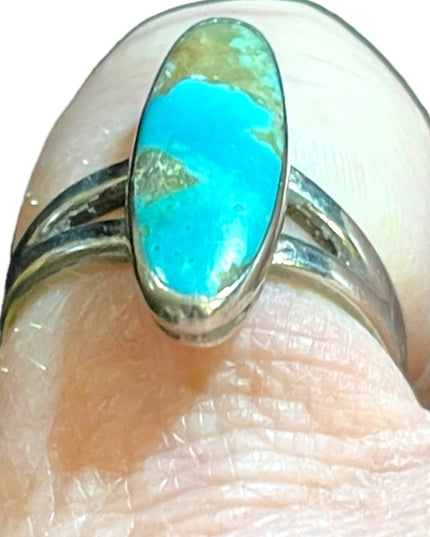Vintage Bell Trading post oblong Torquoise sterling silver 925 ring Southwestern