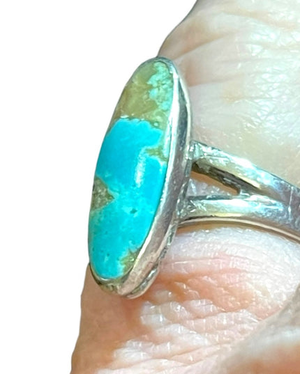 Vintage Bell Trading post oblong Torquoise sterling silver 925 ring Southwestern