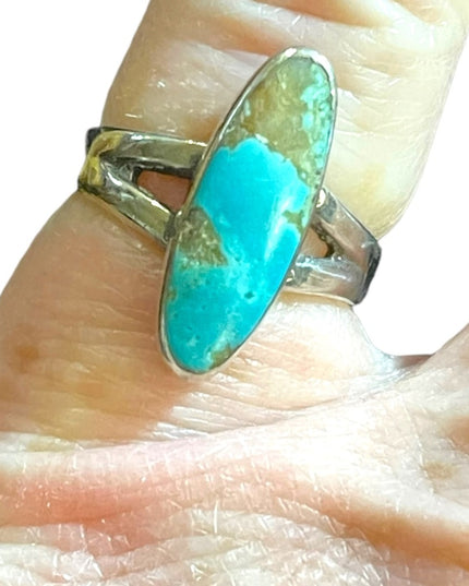 Vintage Bell Trading post oblong Torquoise sterling silver 925 ring Southwestern