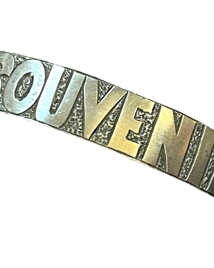 Antique sterling silver 925 SOUVENIER Mourning bracelet bangle England etched