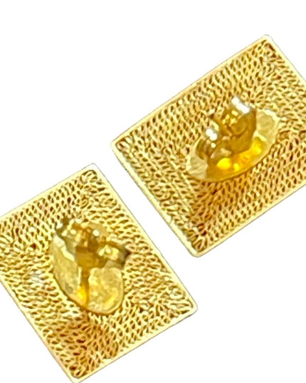Antique Chinese Export filagree gold wash SILVER KOI fish lucky earrings