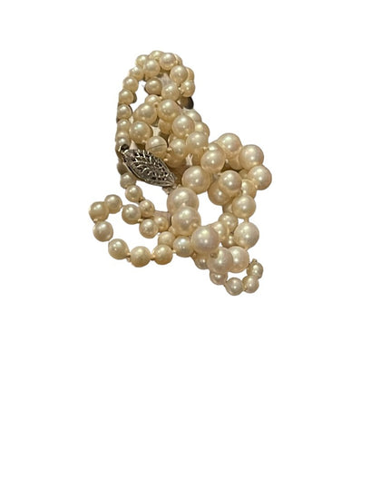 Antique 14k White gold white cultured pearl necklace