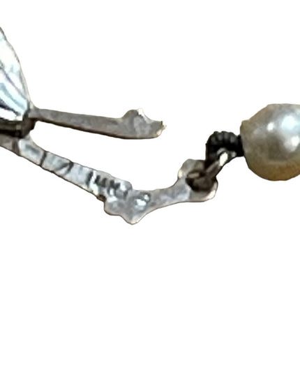 Antique 14k White gold white cultured pearl necklace