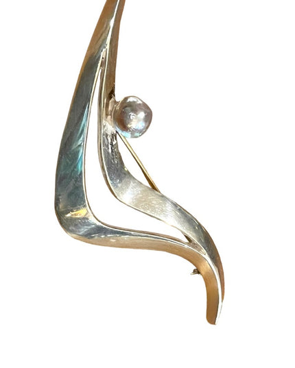 Sigi Pineda Modernist Sterling Silver & Pearl Brooch Renown
Tasco/Taxco Mexico