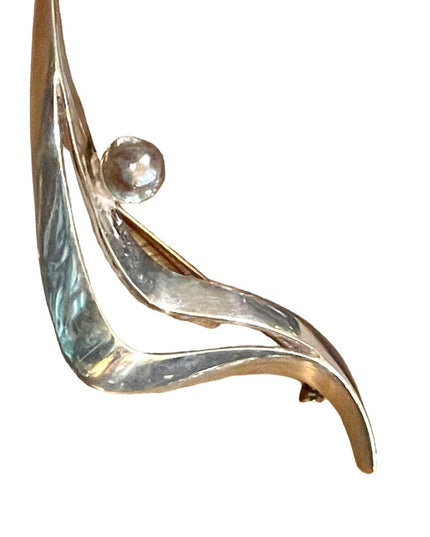 Sigi Pineda Modernist Sterling Silver & Pearl Brooch Renown
Tasco/Taxco Mexico