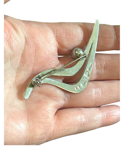 Sigi Pineda Modernist Sterling Silver & Pearl Brooch Renown
Tasco/Taxco Mexico