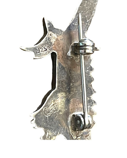 Vintage sterling silver Southwestern Navajo Native Lizard handmade brooch