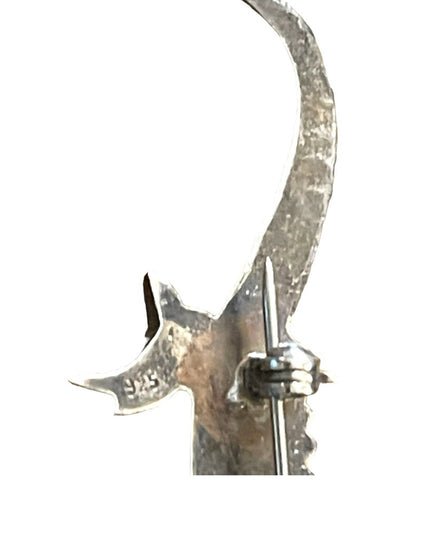 Vintage sterling silver Southwestern Navajo Native Lizard handmade brooch