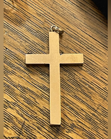 Antique Hand crafted 14k Rose Gold Cross Pendant